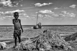 Redes a la orilla del Lago Turkana