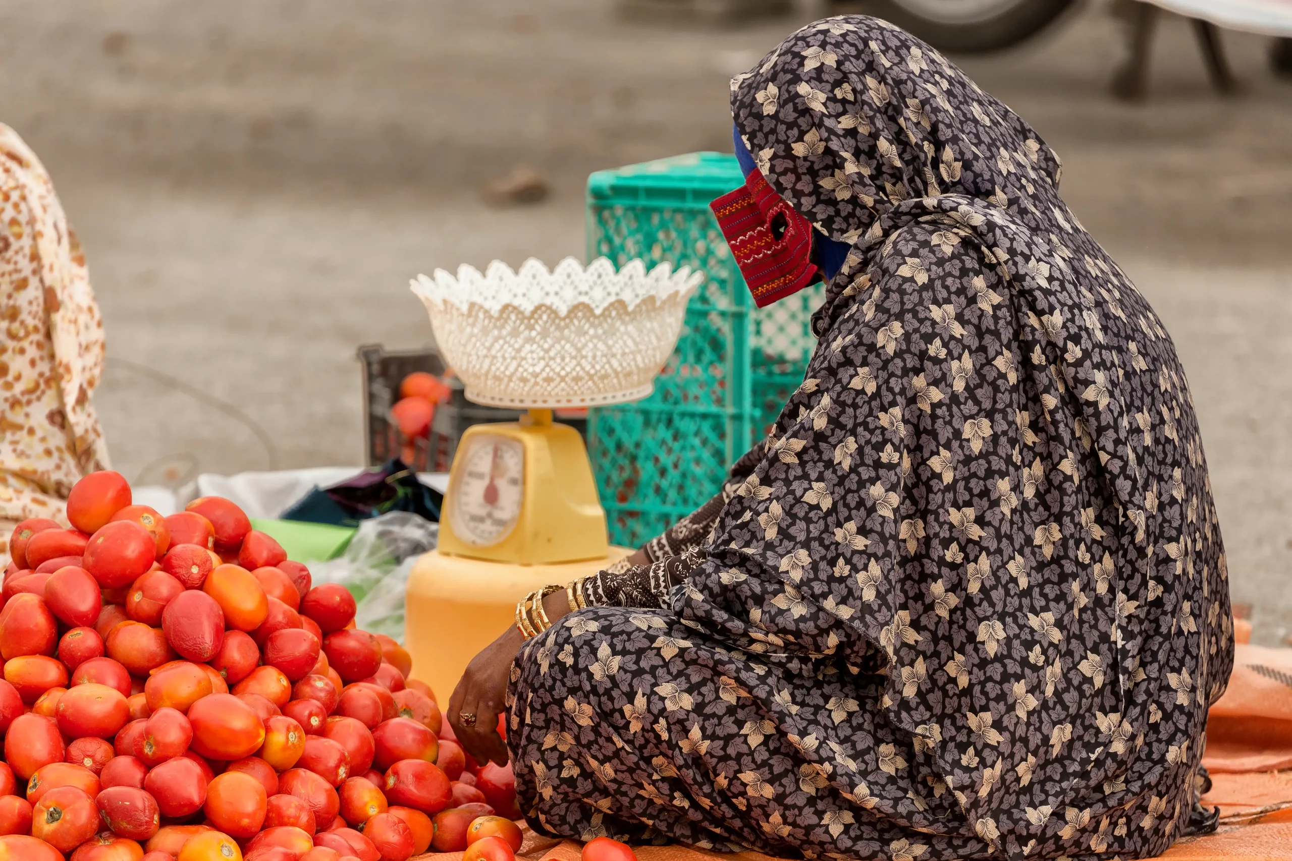 Vendedora en el mercado de Minab Iran